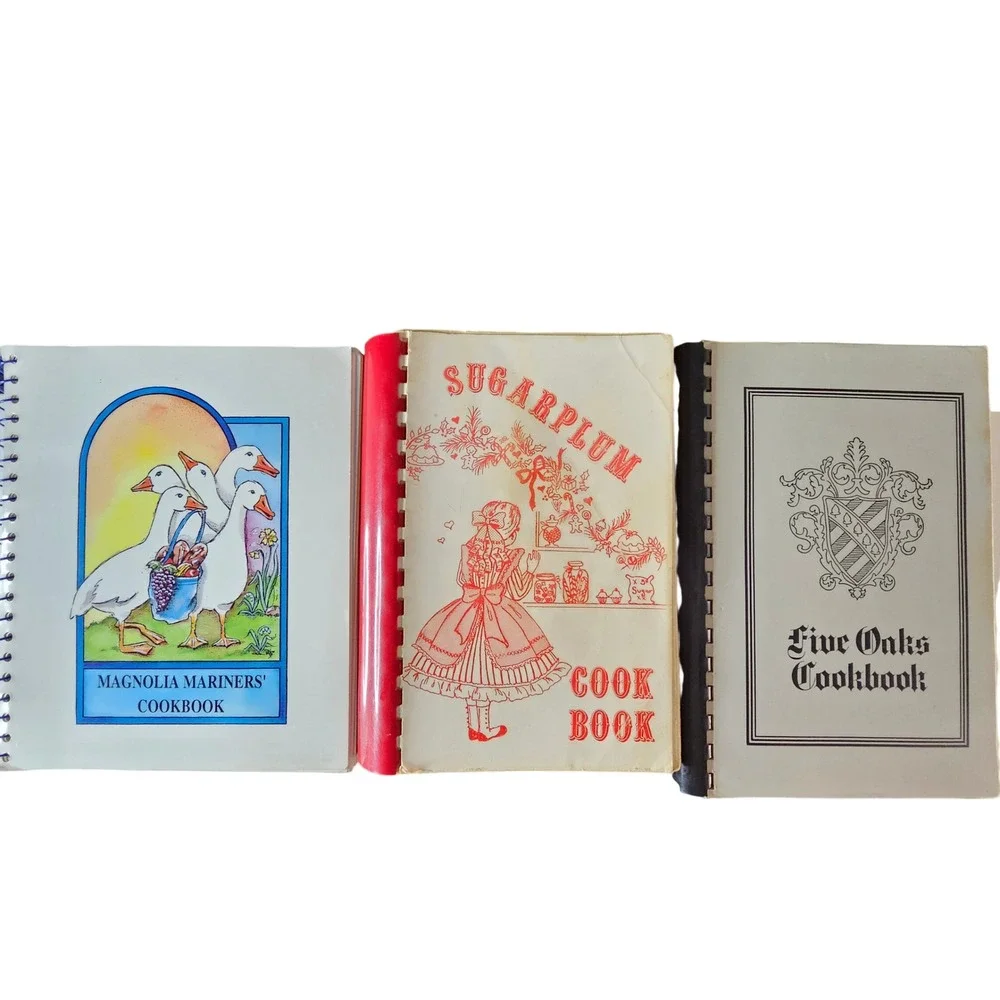 Community Cookbook Lot 3 Spiral Vintage 1981, 1989, & 1992 Collectible Retro